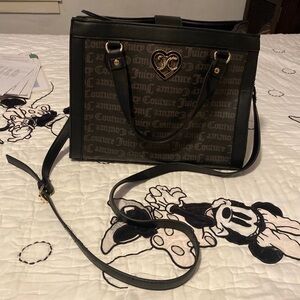 Juicy Couture Black and Brown Tote/Crossbody Bag